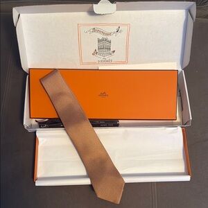 Hermes Tie - Orange and Blue